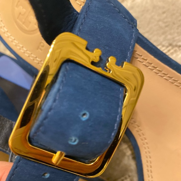 Tory Burch Palermo blue suede two tone strappy sandals - size 7 👡 - Picture 4 of 11